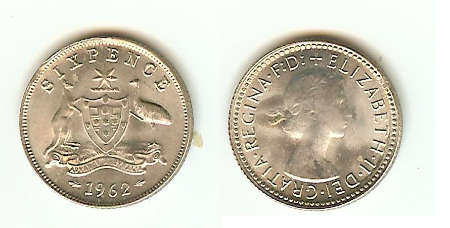 Australian 6 Pence 1962 Choice Unc.